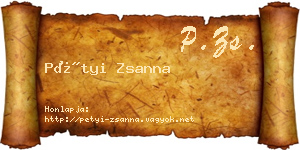 Pétyi Zsanna névjegykártya